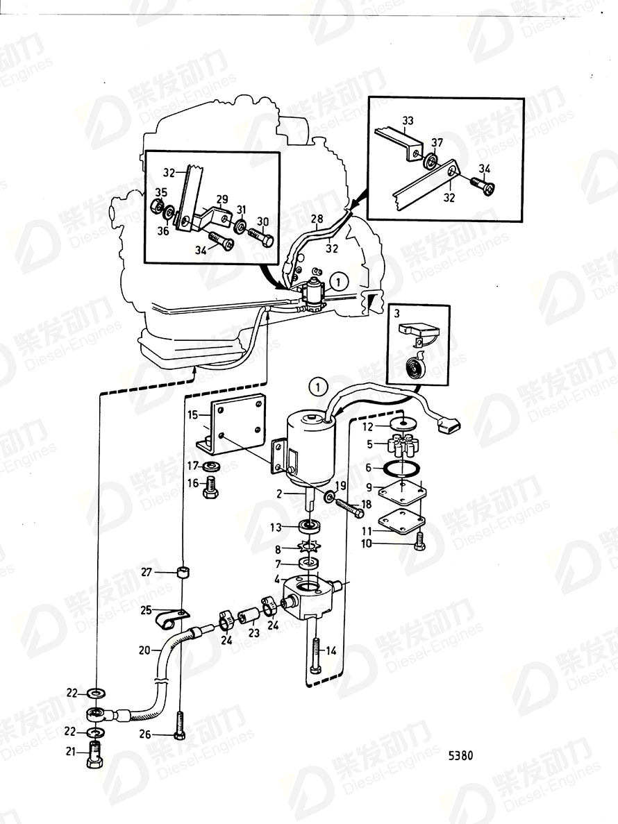 VOLVO Electric motor 842222 Drawing